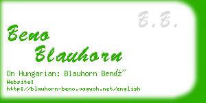 beno blauhorn business card